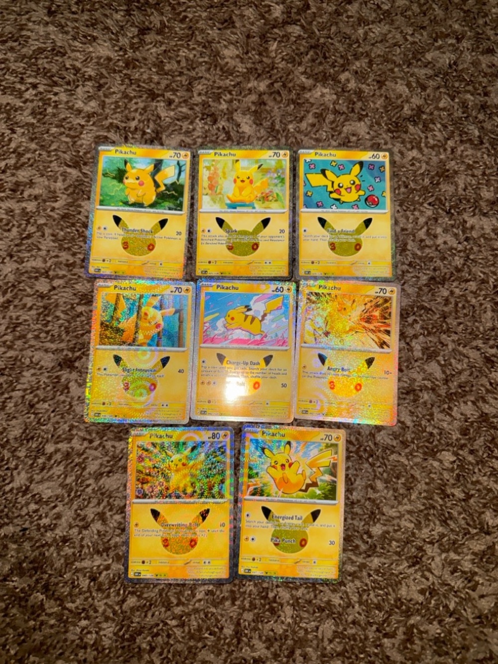 8/30 Pokemon 30th Anniversary Pikachu Holo Cards